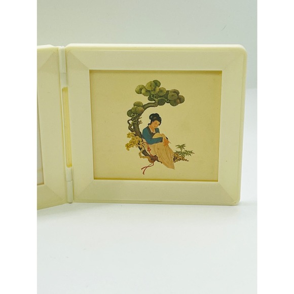 Vintage China Airlines Bifold Double Picture Frame with Artwork & Welcome Aboard - Picture 4 of 11